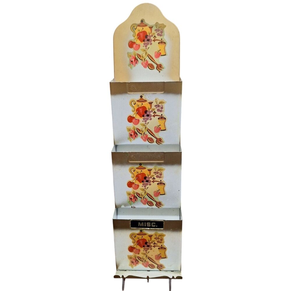 Vintage‎ Retro 3 Tier Wall Letter Holder/Sorter Key Holder Cottage Granny Farm